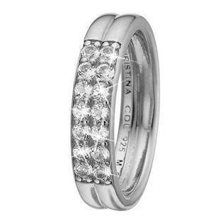 Christina Collect 925 sterling silver Eternity Topaz double wedding ring with white topaz, model 4.2.A-61